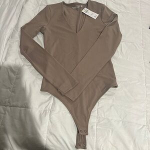 Brown Long Sleeve Bodysuit
